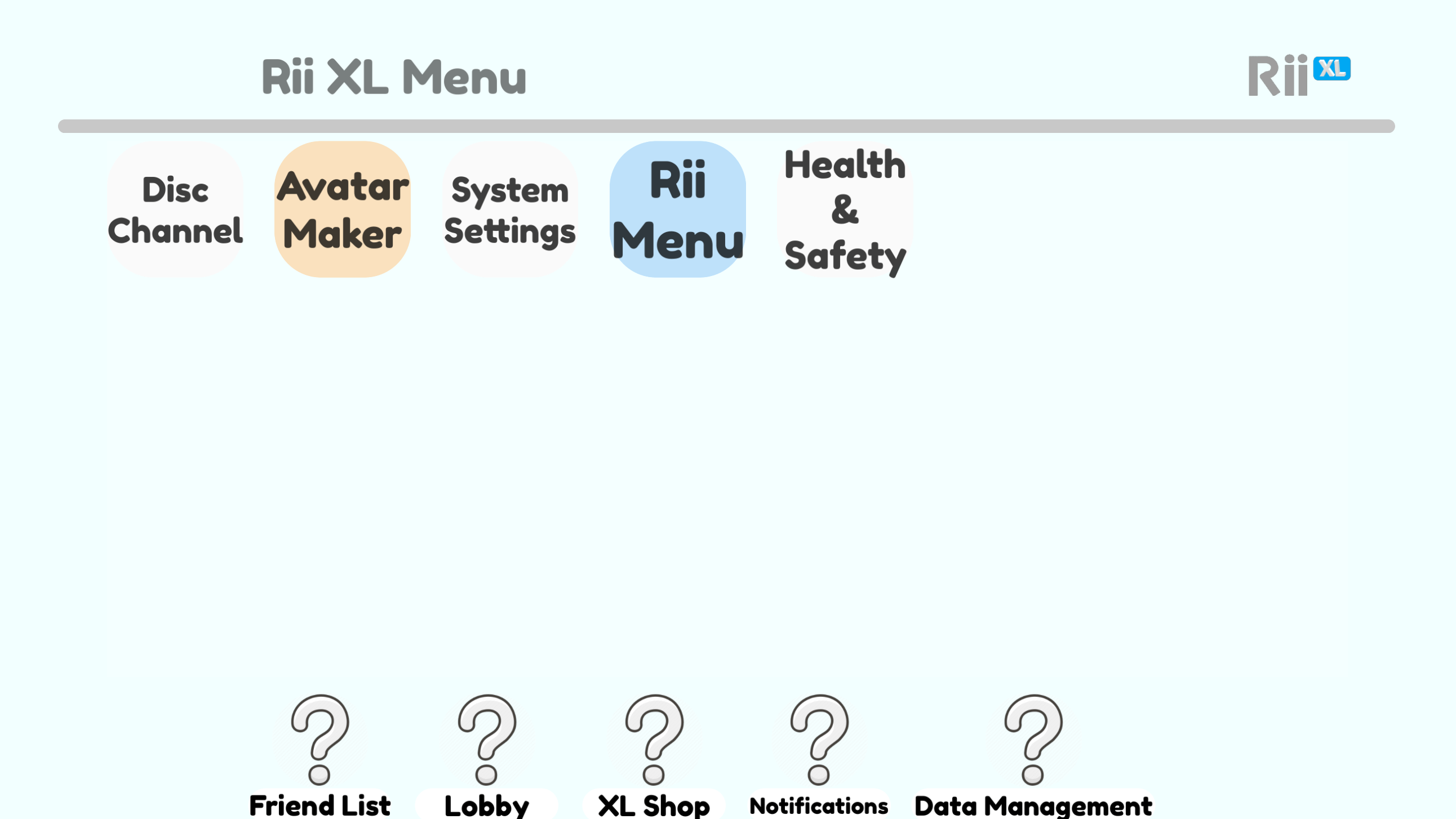The oldest version of the Rii XL Menu (2022)