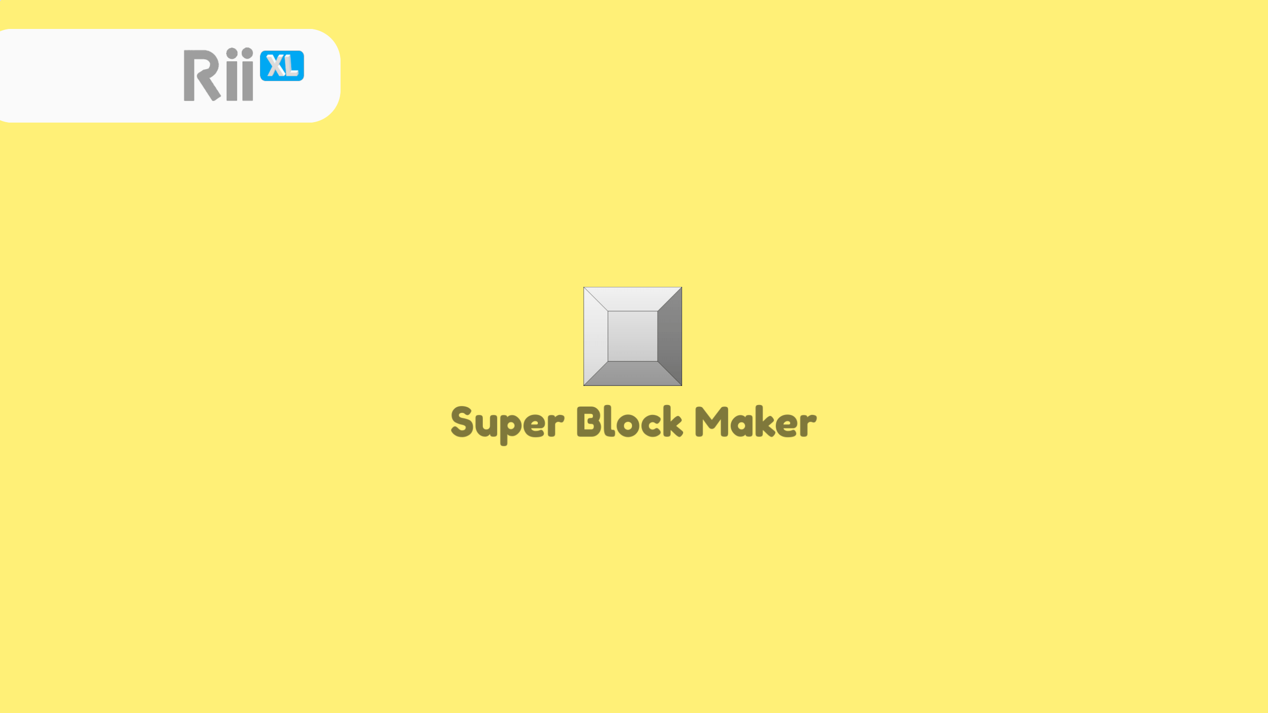 The Super Block Maker splash screen